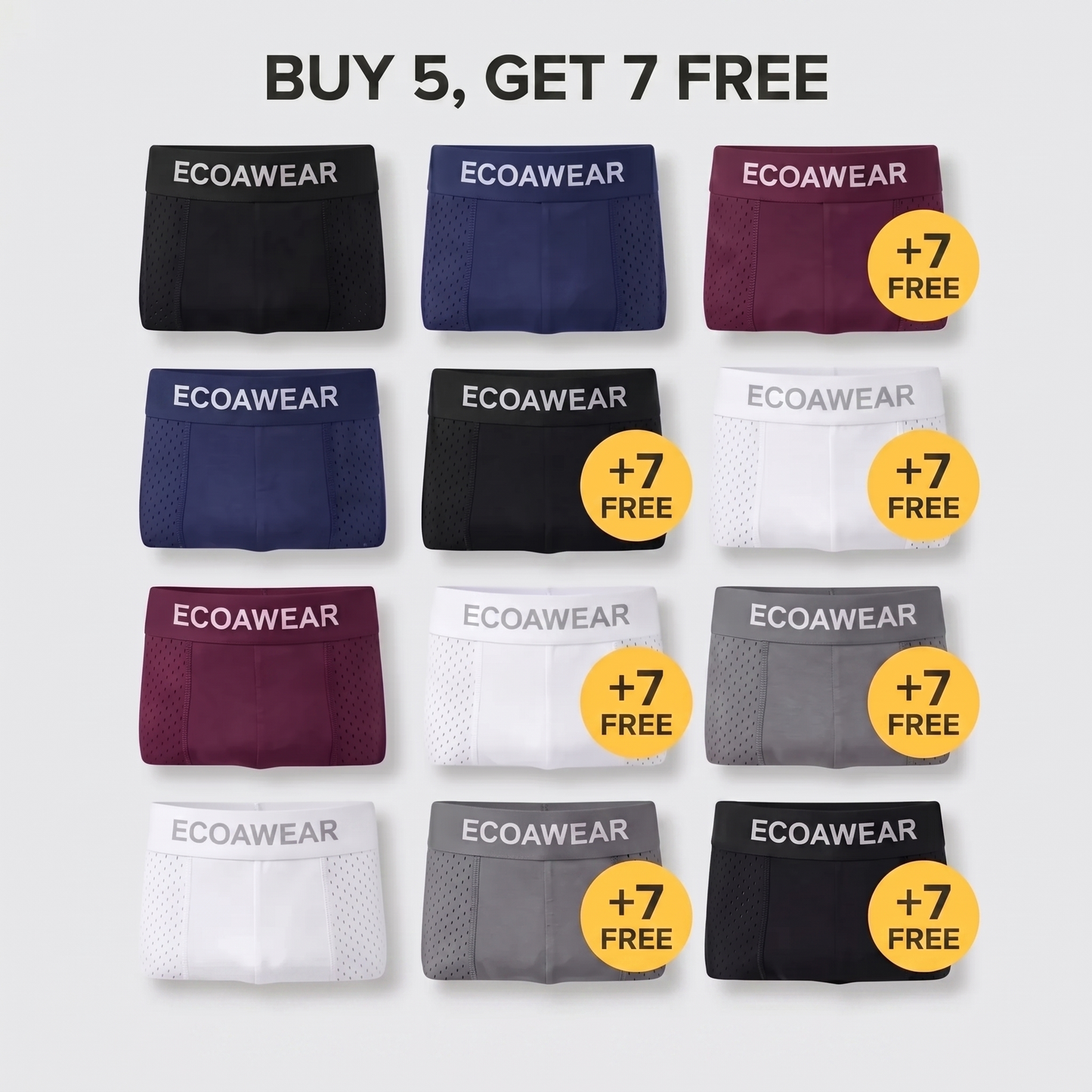 ECOAWEAR® Bamboo Boxers 5-Pack | Get 7 extra pairs FREE!